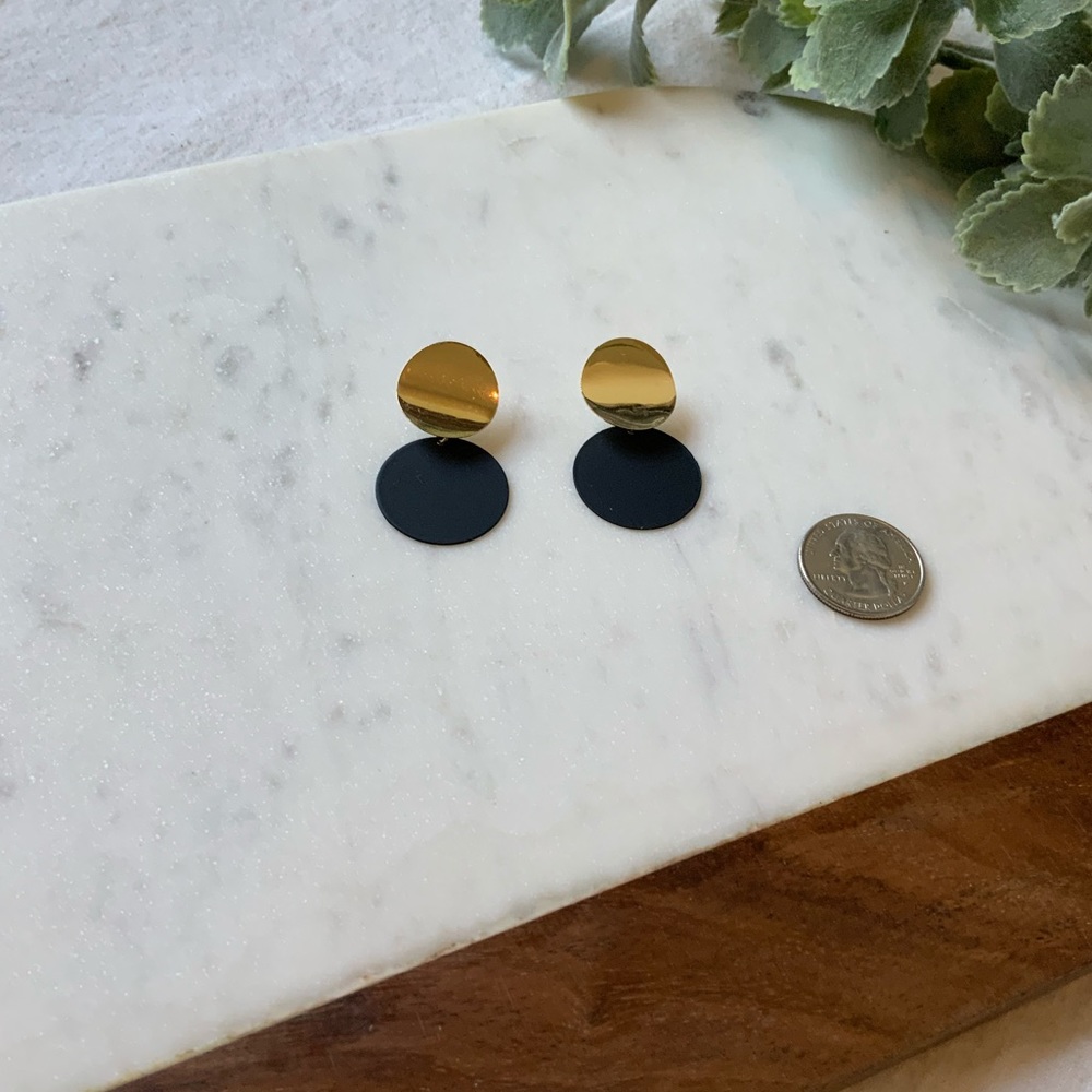 The Issa - Double Coin Drop Earrings - Picture 4 of 6